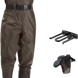 Fishing Waders for Men with Boots Womens Chest Waders 2-Ply Nylon/PVC Waterproof for Hunting with Boot Hanger