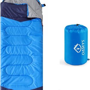 oaskys Camping Sleeping Bag - 3 Season Warm & Cool Weather - Summer Spring Fall Lightweight Waterproof for Adults Kids - Camping Gear Equipment, Traveling, and Outdoors