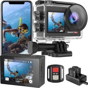 Speed 20 Action Camera 4K 60FPS Underwater Camera, Waterproof Camera Underwater 131FT, with Stabilization Wireless Remote, 5X Zoom, 170° Wide Angle